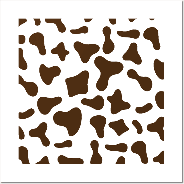 Chocolate Brown Cow Print Wall Art by Cow Print Stuff